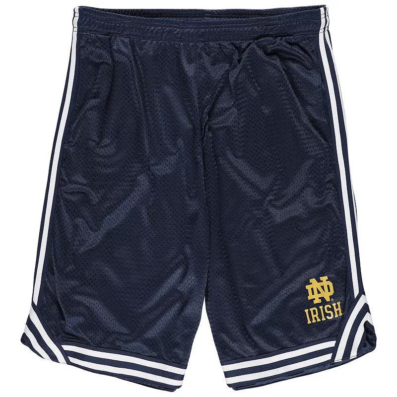 Mens Fanatics Notre Dame Fighting Irish Big & Tall Dual Stripe Mesh Short Blue Product Image