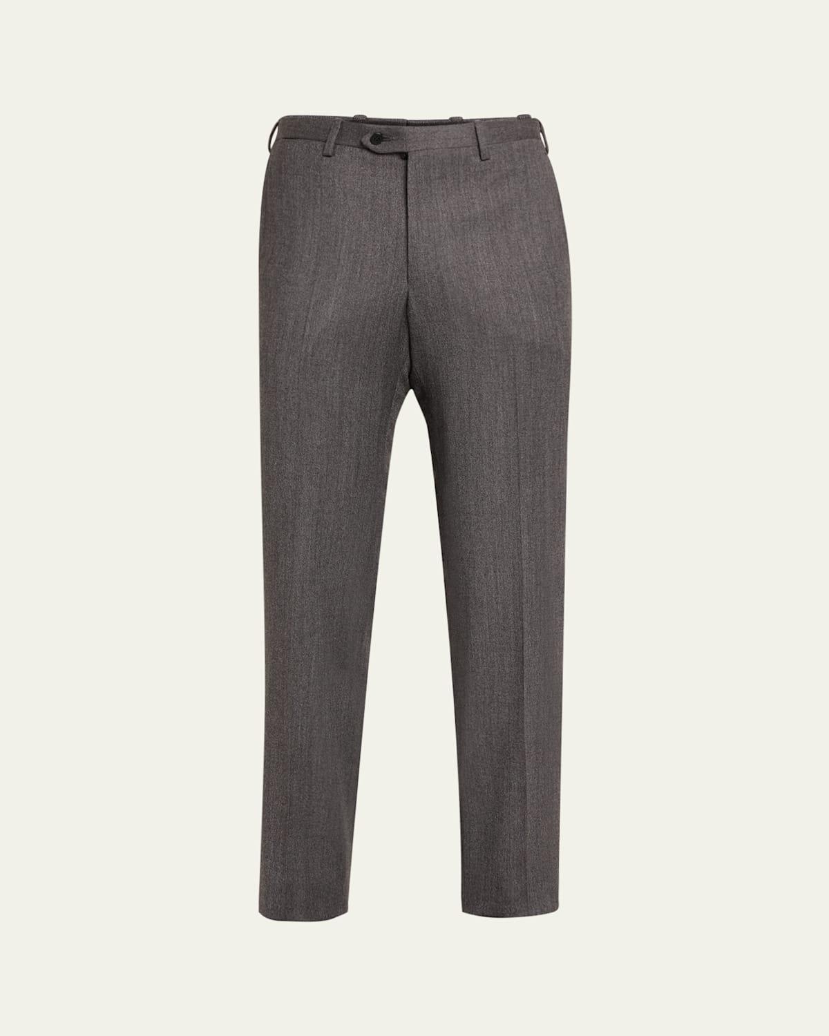 Mens Textured Grey Suit Trousers Product Image