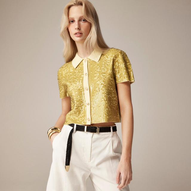 Collection cropped sequin shirt Product Image