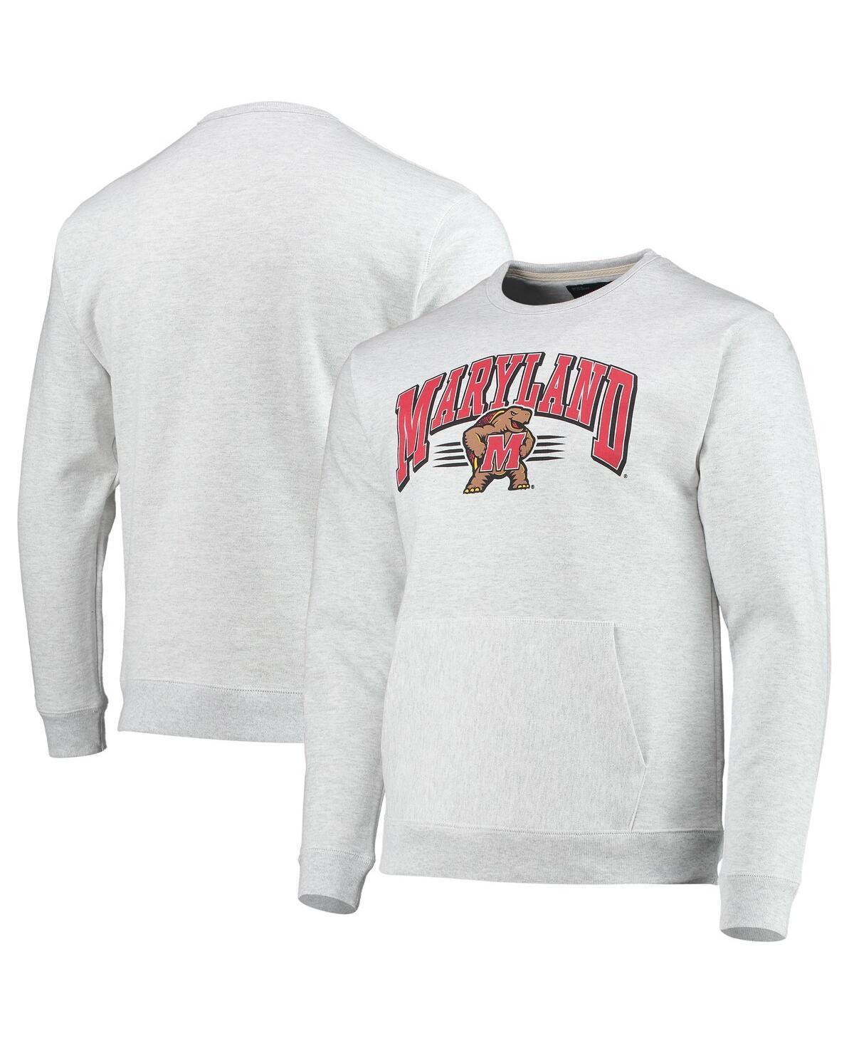 Mens League Collegiate Wear Heathered Gray Maryland Terrapins Upperclassman Pocket Pullover Sweatshirt Product Image