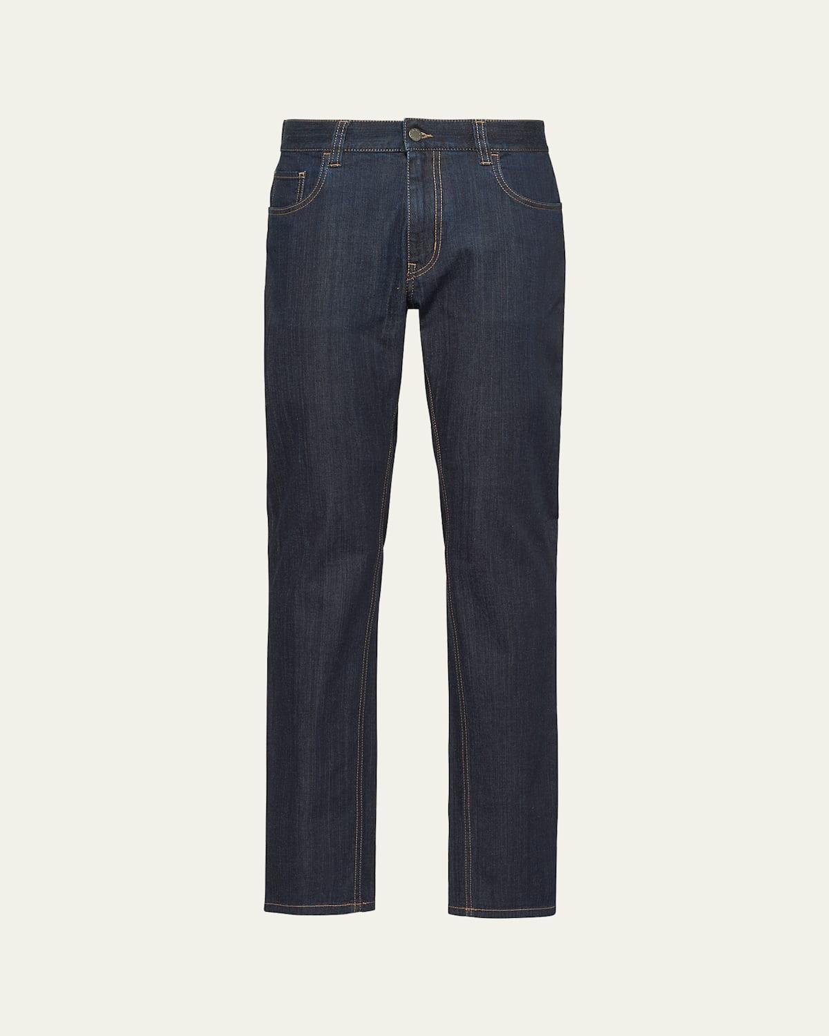 Mens Dark-Wash Straight Jeans product image