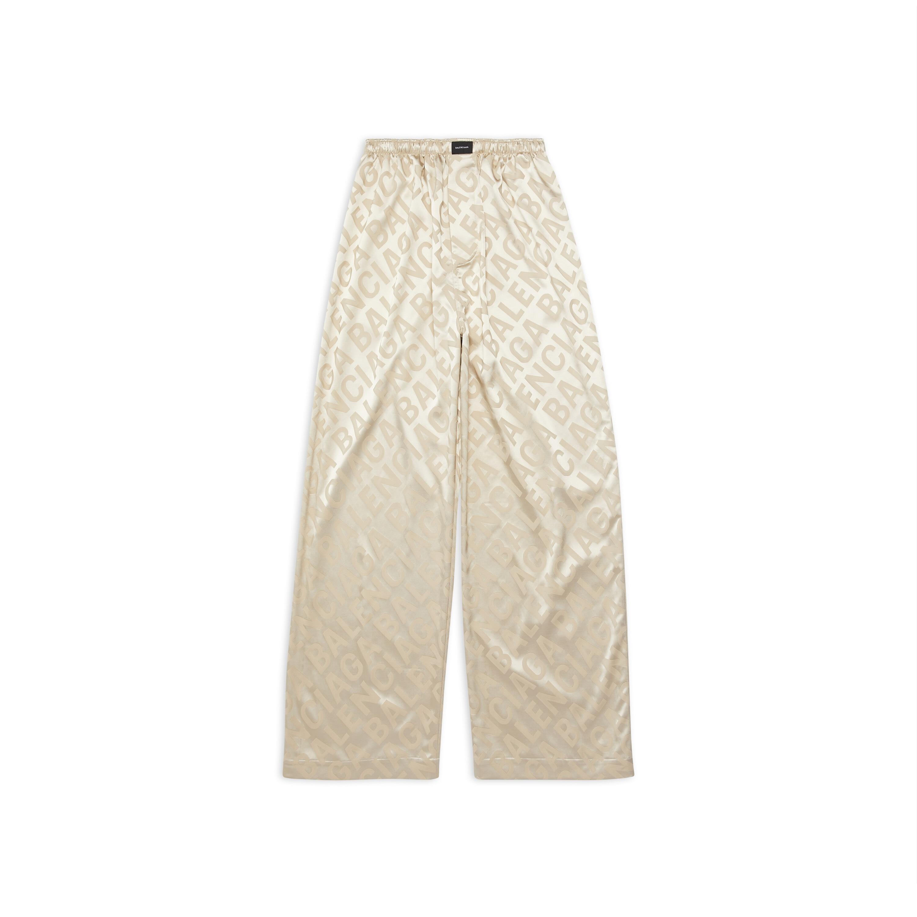 Women's Large Allover Logo Pyjama Pants in Light Beige Product Image