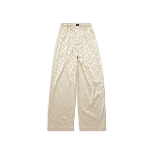 Women's Large Allover Logo Pyjama Pants in Light Beige Product Image