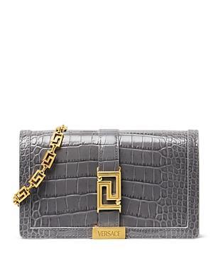 Womens Greca Crocodile-Embossed Leather Wallet-On-Chain Product Image