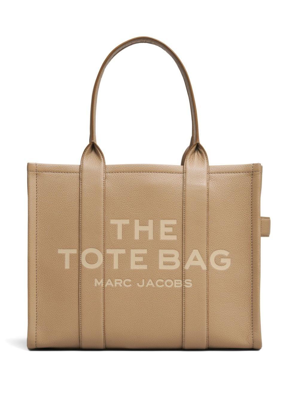 The Leather Large Tote Bag In Beige Product Image