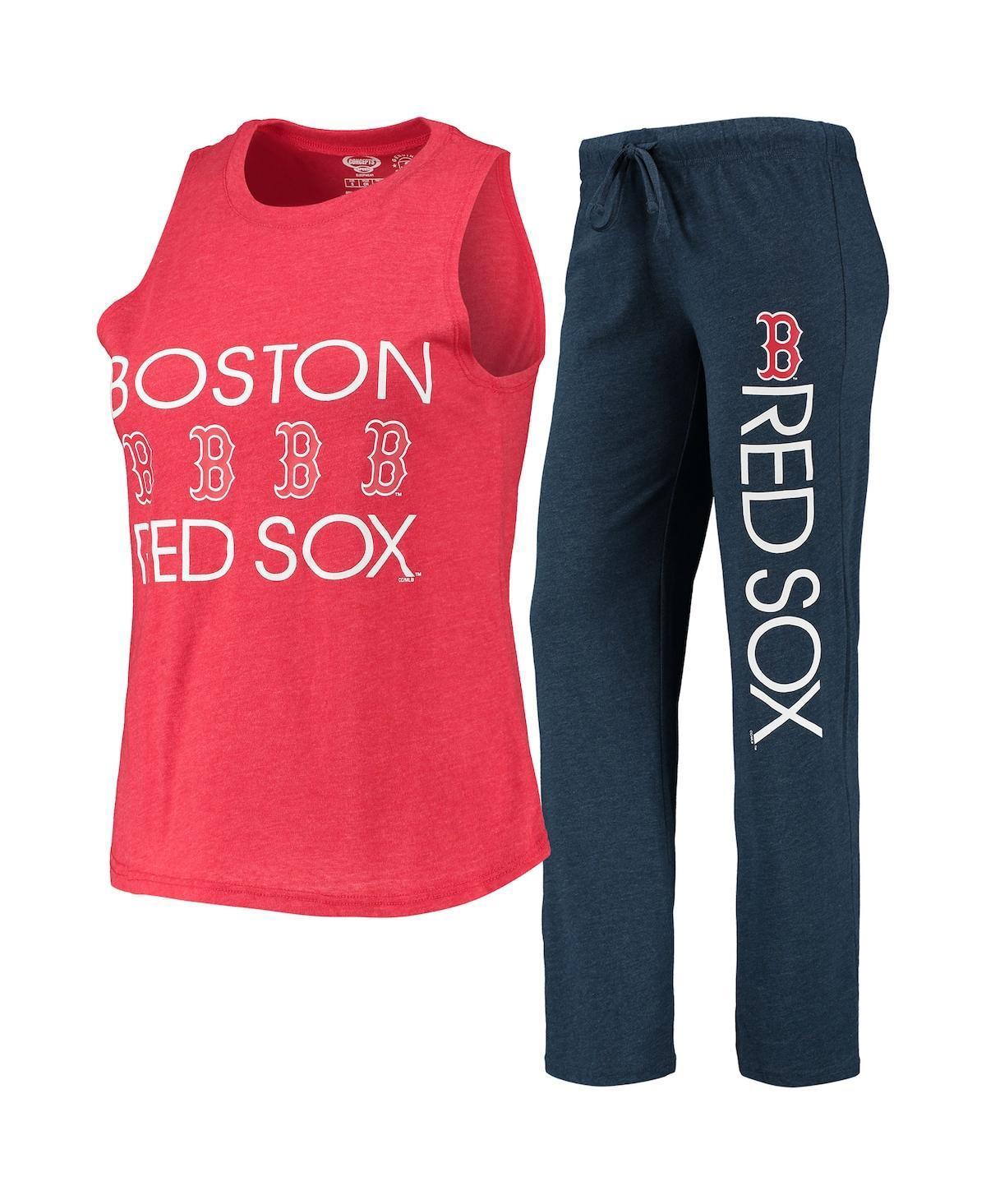 Womens Concepts Sport /Red Boston Red Sox Meter Muscle Tank Top & Pants Sleep Set Blue Product Image