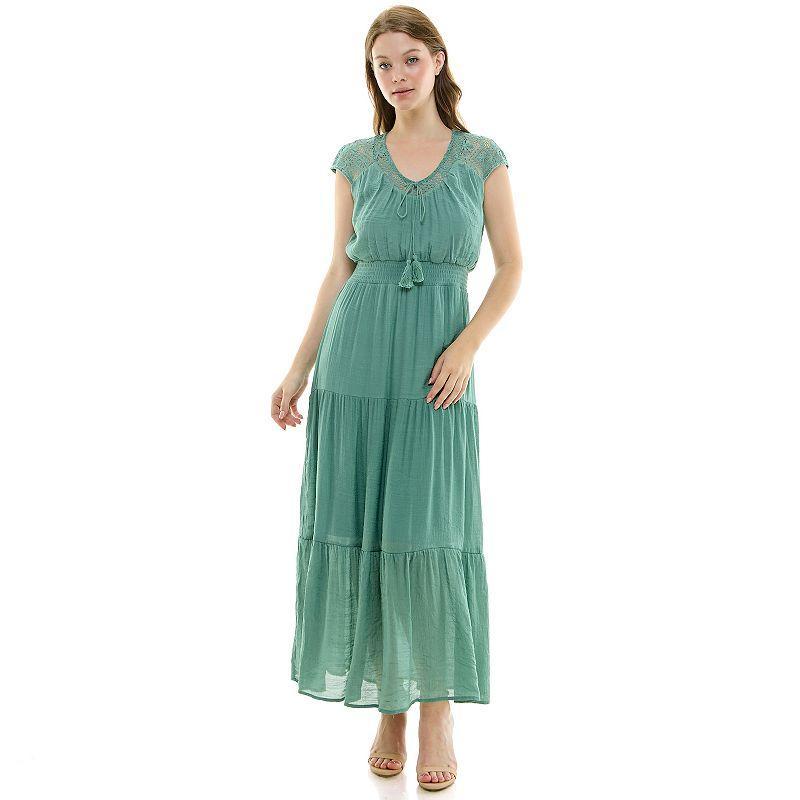 Womens Luxology Gauze Smocked Waist Maxi Dress Product Image