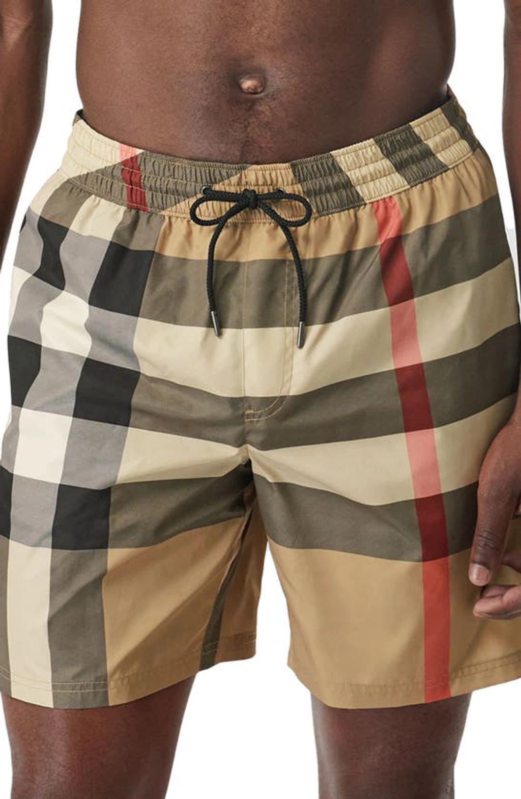 BURBERRY Check Drawcord Swim Shorts In Archive Beige Product Image