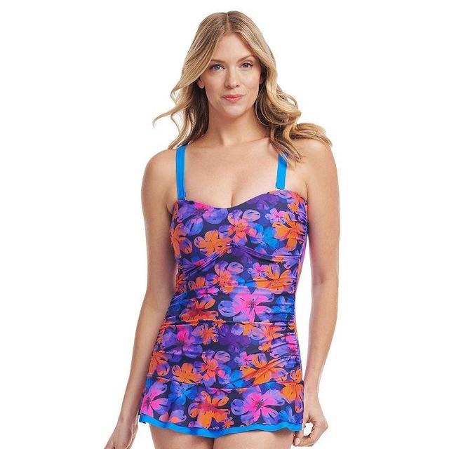 Womens Mazu Tie-Dye Cheetah Shirred One-Piece Swimdress Product Image