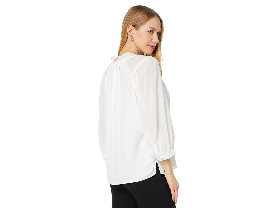 Vince Camuto Raglan Peasant Split-Neck Blouse (New Ivory) Women's Clothing Product Image