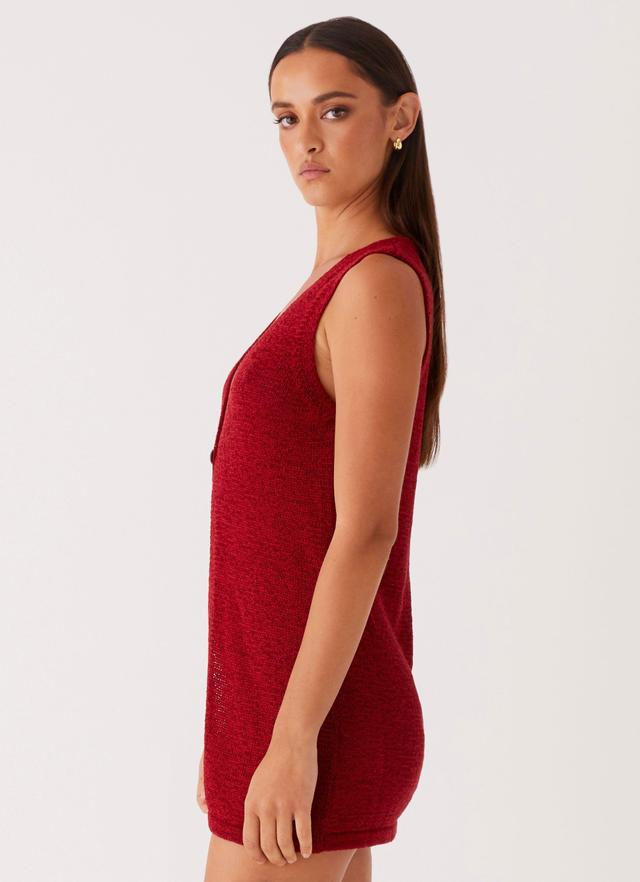 Capri Glow Knit Skirt - Maroon Product Image