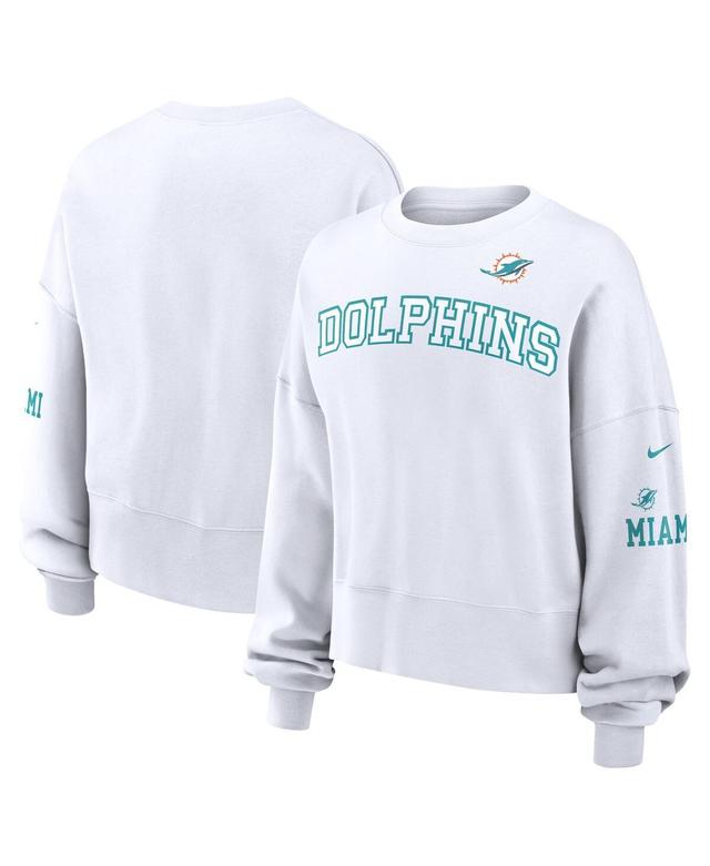 Womens Nike Miami Dolphins Oversized Long Sleeve Cropped Sweatshirt Product Image