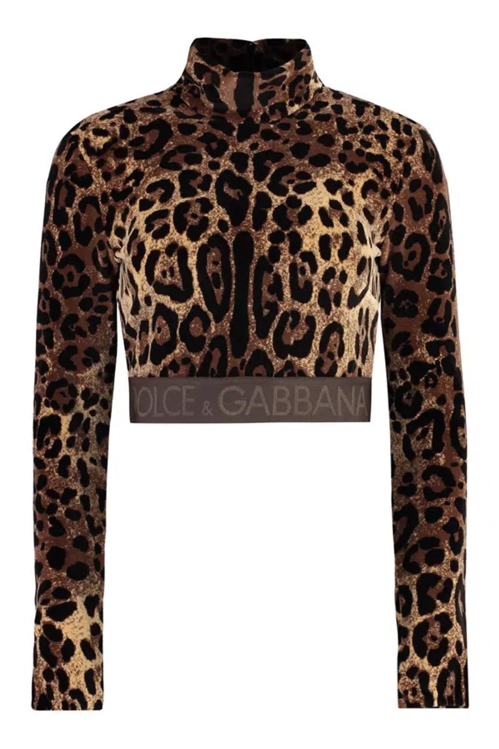 Long Sleeve Crop Top In Animalier product image