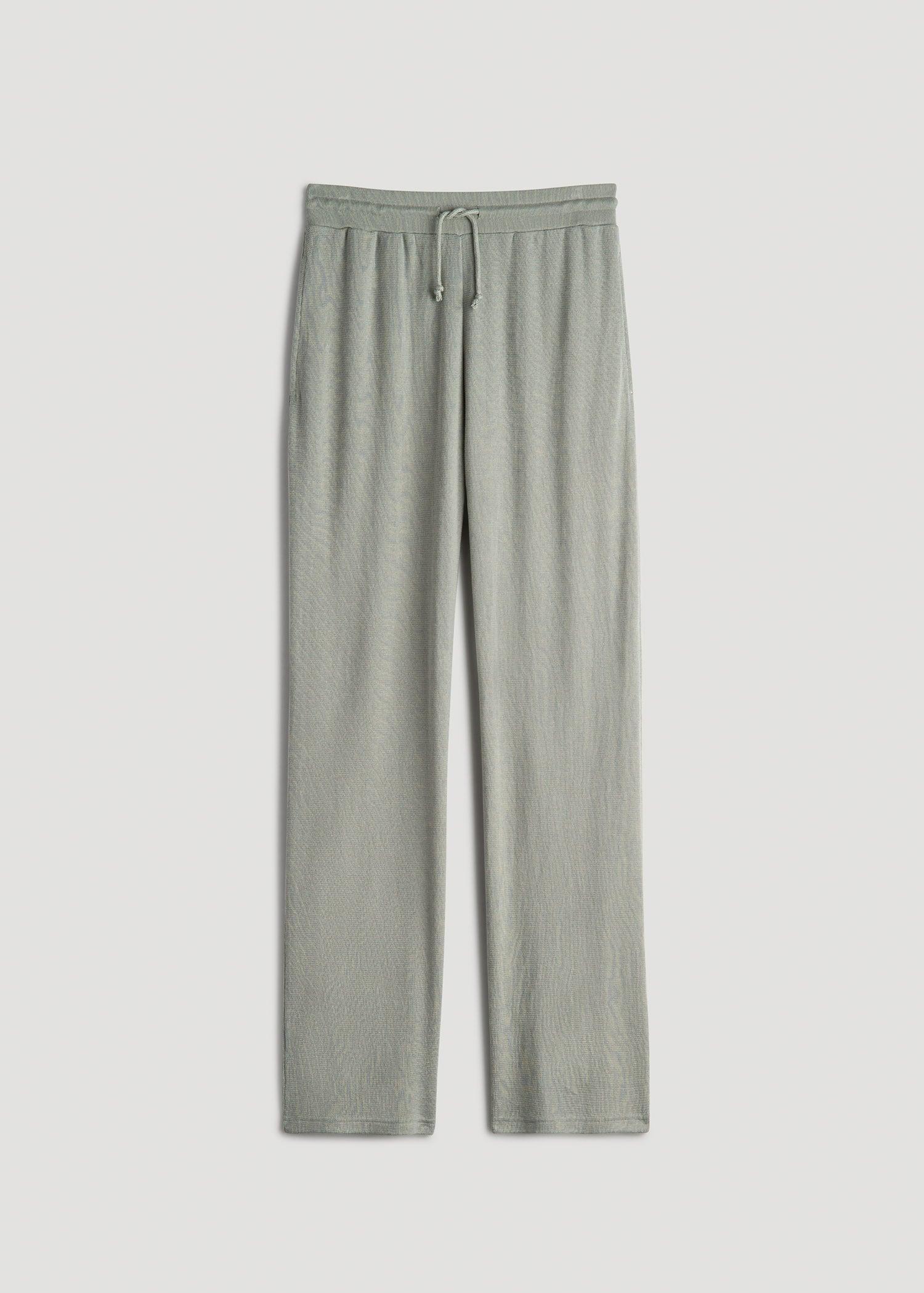 Open-Bottom Waffle Lounge Pants for Tall Women in Seagrass Female Product Image