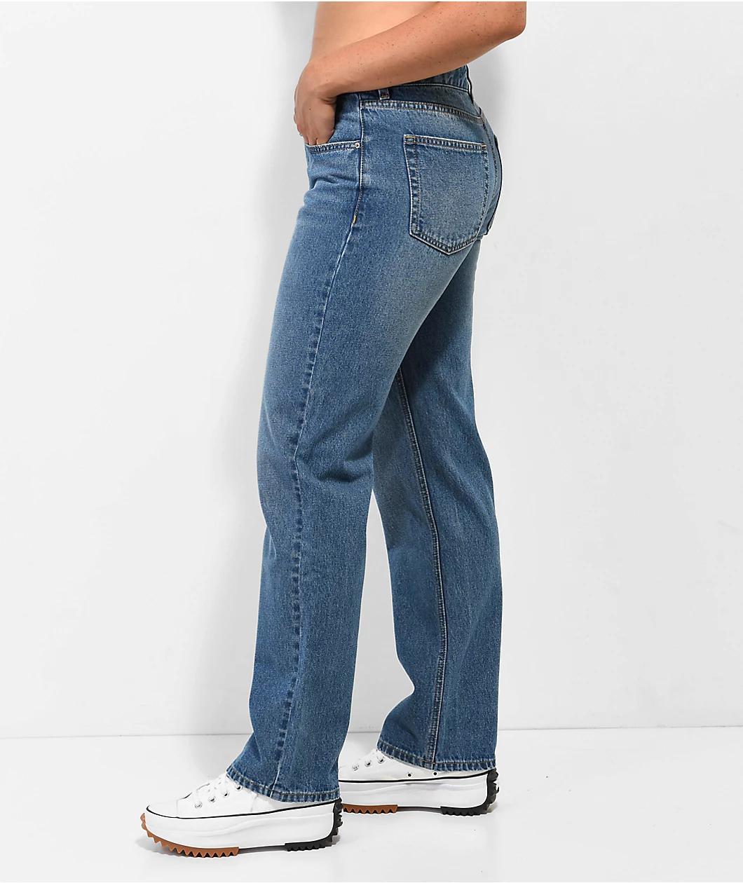 Unionbay Lowrise Straight Leg Blue Jeans Product Image