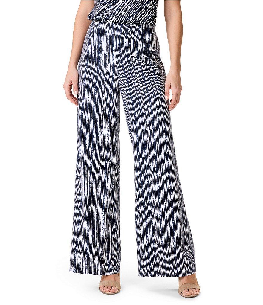 NIC + ZOE Woven Spring Rain Stripe Print Wide-Leg Pant Product Image