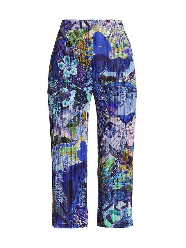 Womens Aurora Jungle Print Pleated Pants Product Image