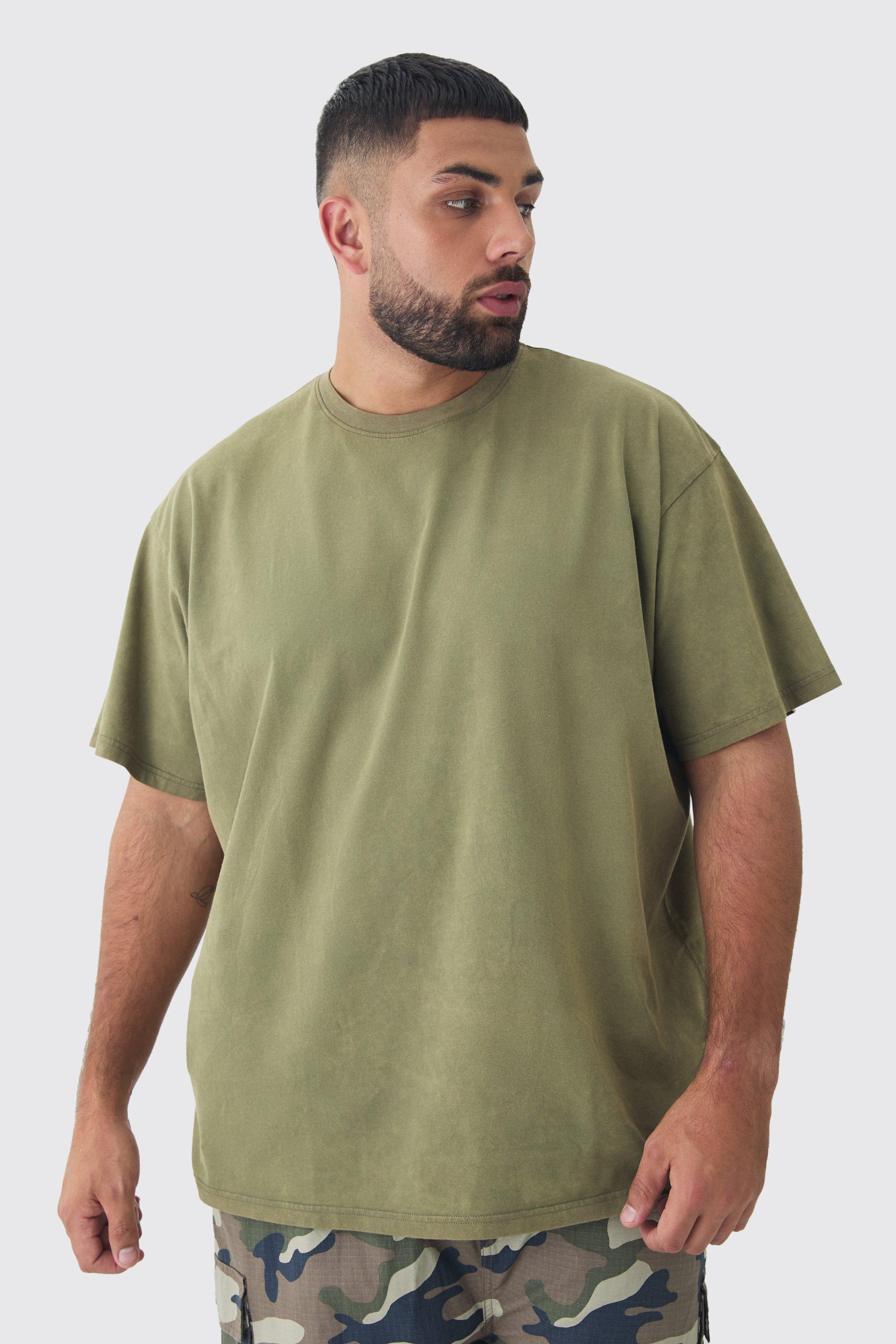 Plus Oversized Acid Wash T-shirt | boohooMAN USA Product Image