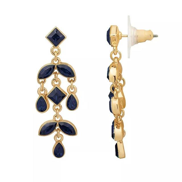 Emberly Gold Tone Chandelier Earrings, Womens, Blue Product Image