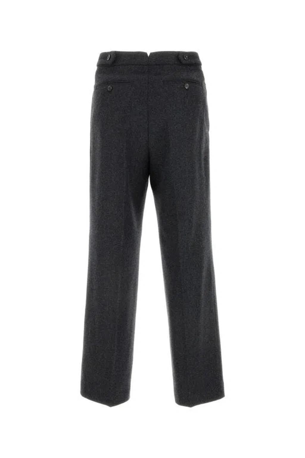 AMI ALEXANDRE MATTIUSSI Melange Dark Grey Wool Pant In Gray Product Image