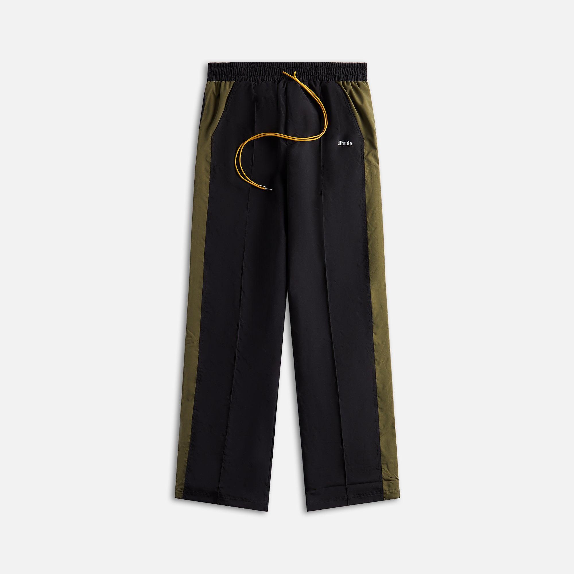 Rhude Aerial Color-Block Track Pants - Black / Olive Male Product Image