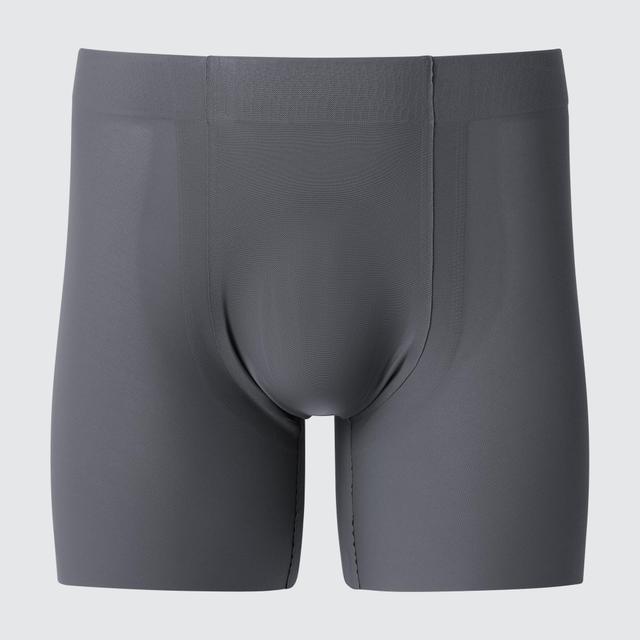 Mens Airism Ultra Seamless Anti-Odor Mesh Boxer Brief Dark Gray Medium UNIQLO US Product Image