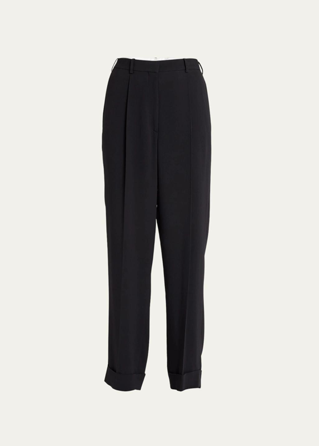 Babilon Pleated Straight-leg Trousers In Gray Product Image