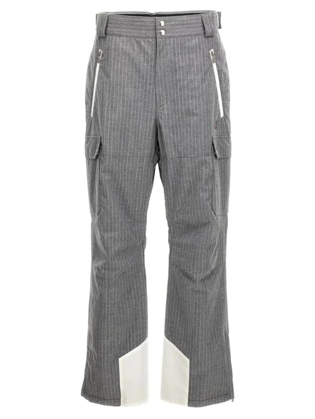 Pinstripe Pants In Gray Product Image