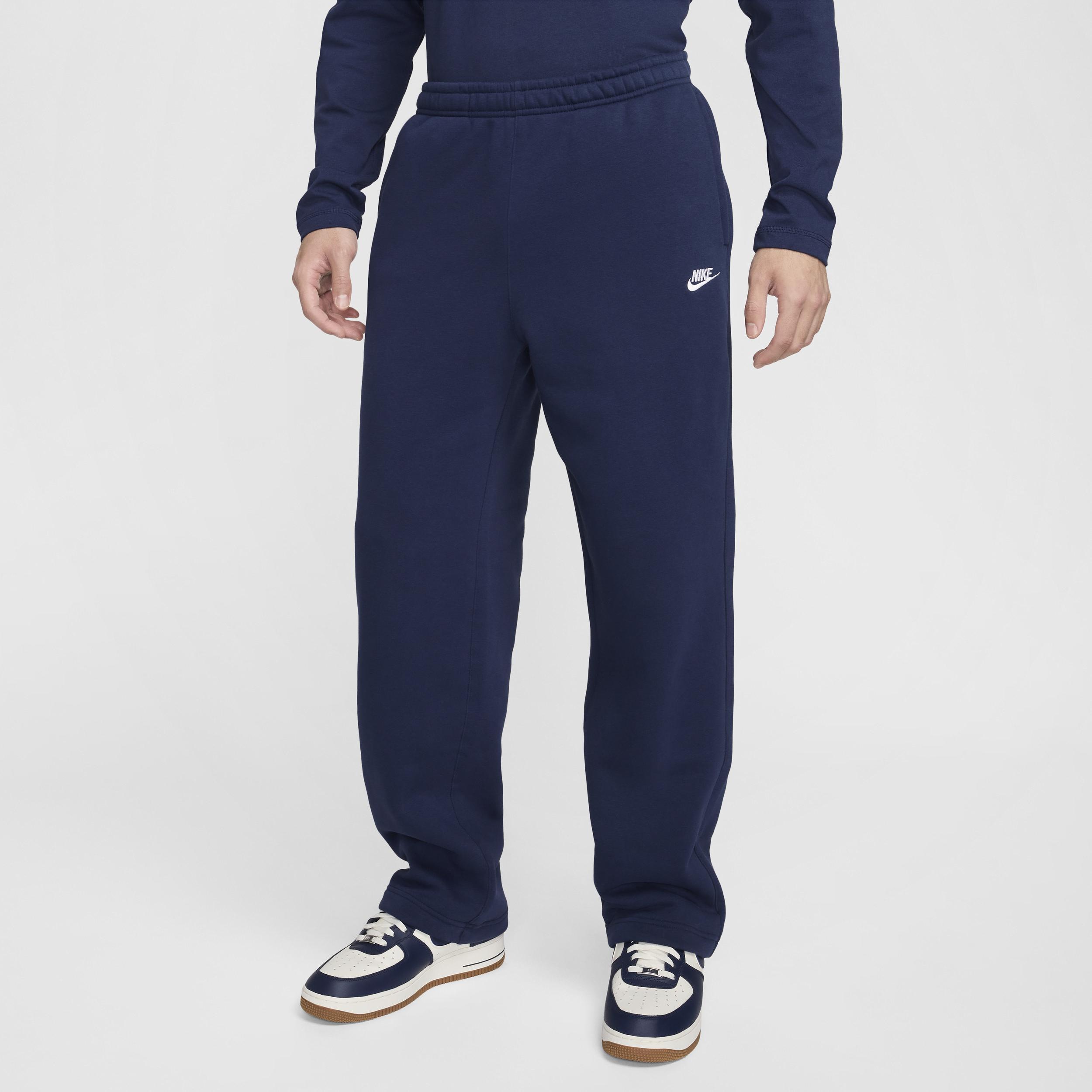 Nike Mens Nike Club BB Fleece Bungee Pants - Mens Navy/White Product Image