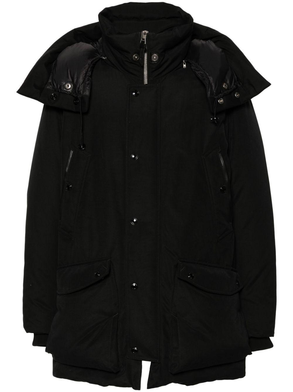 TOM FORD Black Detachable-hood Short Coat Product Image