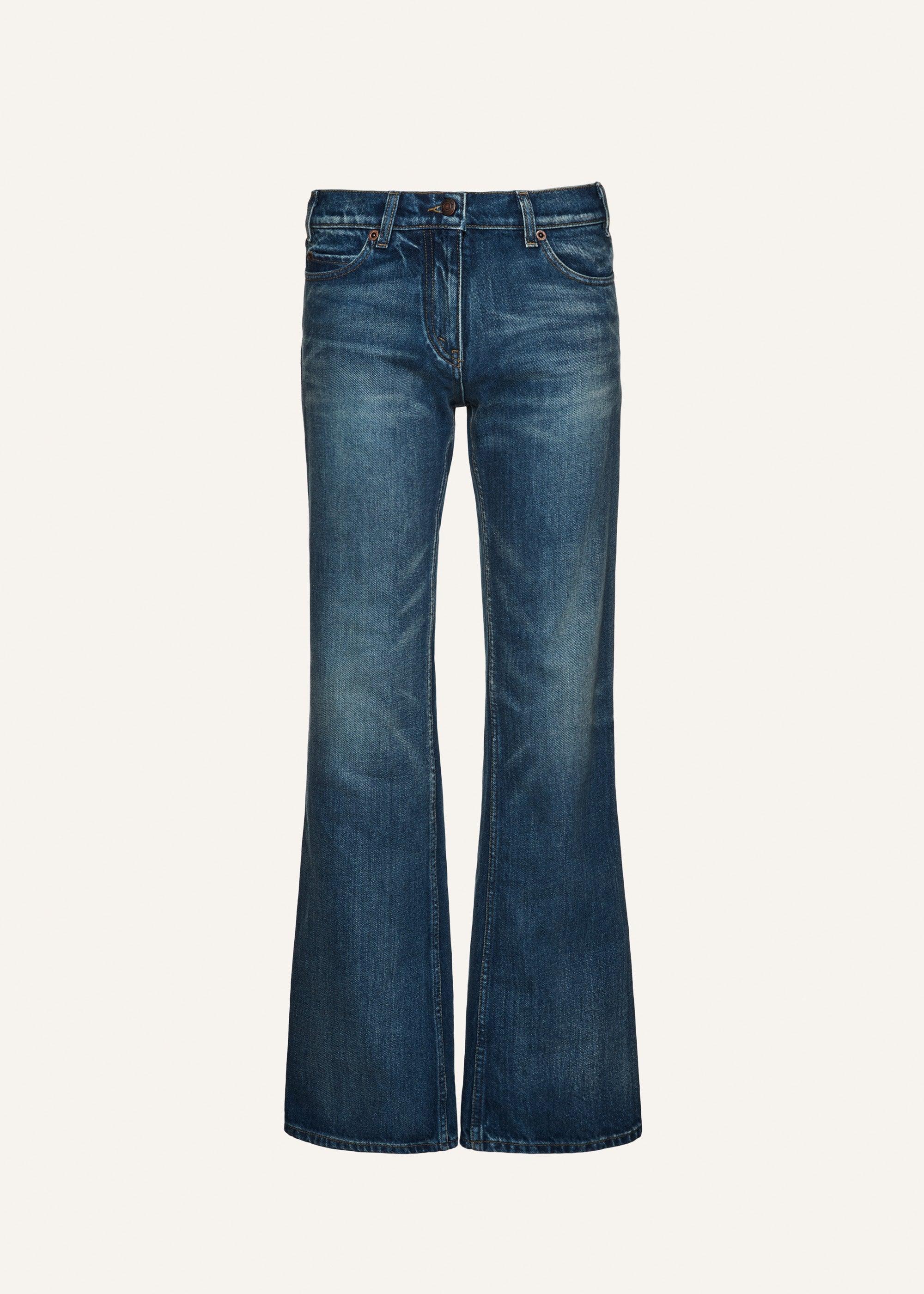 Low-rise flare denim pants in vintage blue Product Image