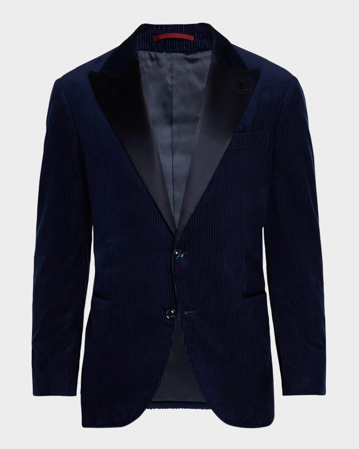 Mens Corduroy Satin-Lapel Dinner Jacket Product Image