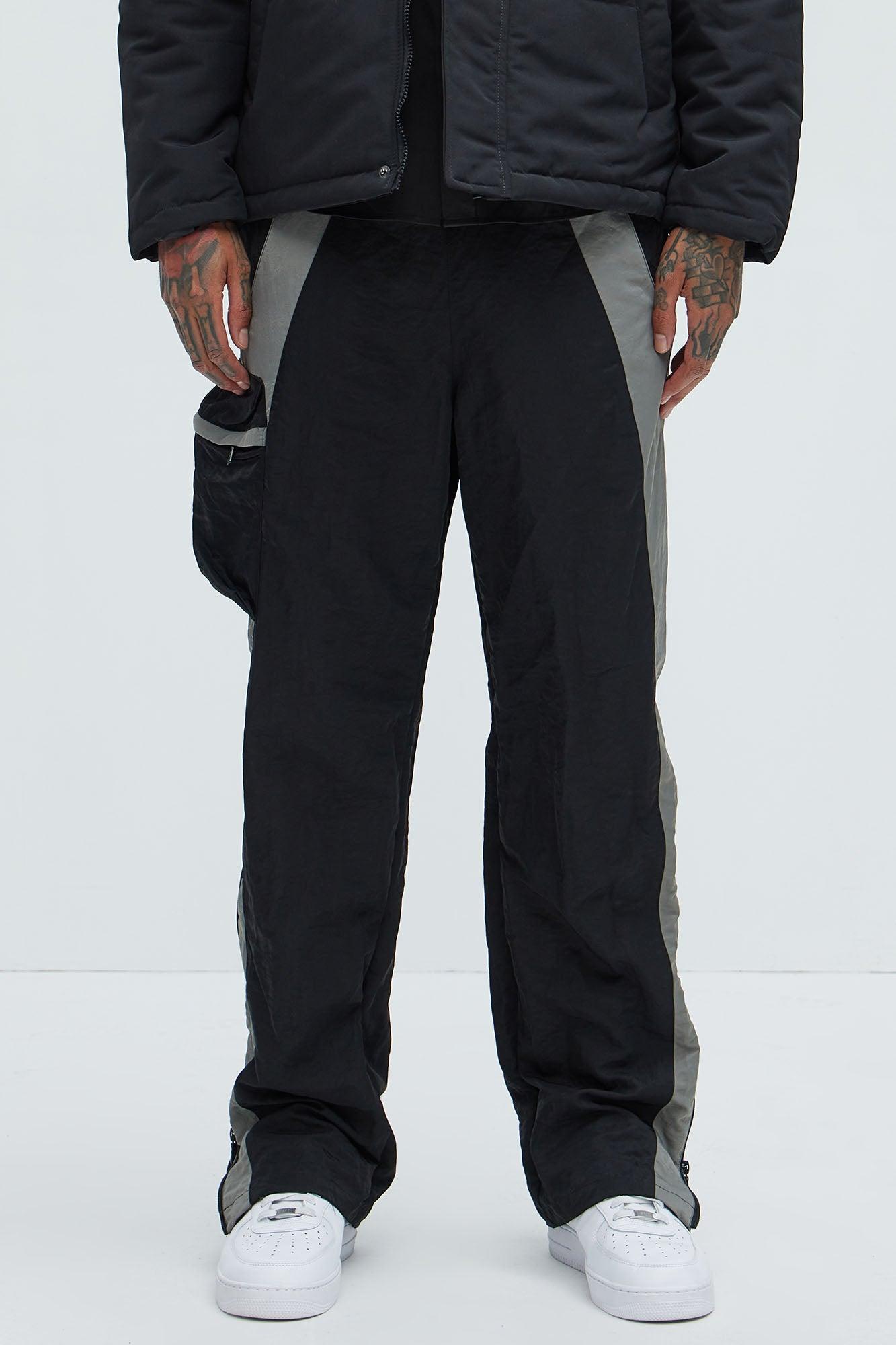 Double Time Contrast Straight Track Pants - Black/combo product image