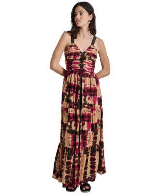 Women's Cotton Printed Tiered Maxi Dress Product Image