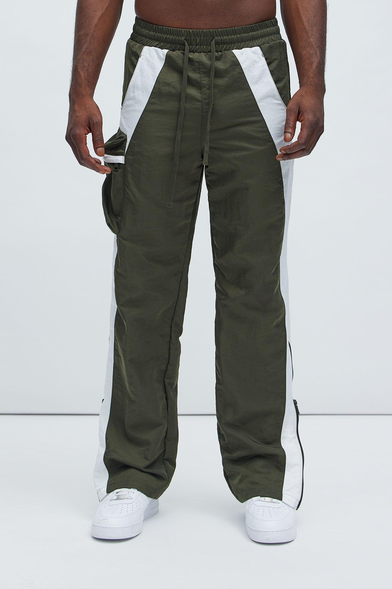 Double Time Contrast Track Pants - Olive/combo Product Image