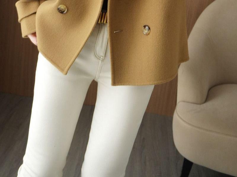 Collared Plain Button Coat Product Image