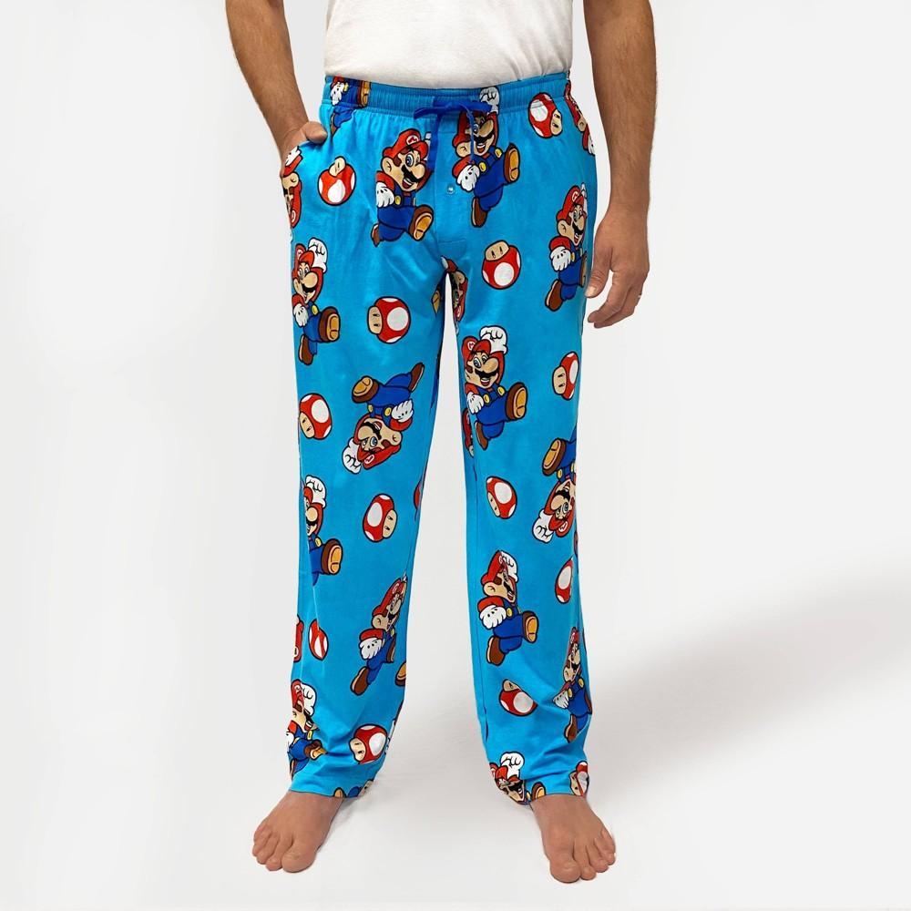 Mens Nintendo Super Mario Knit Lounge Pajama Pants - Blue Product Image