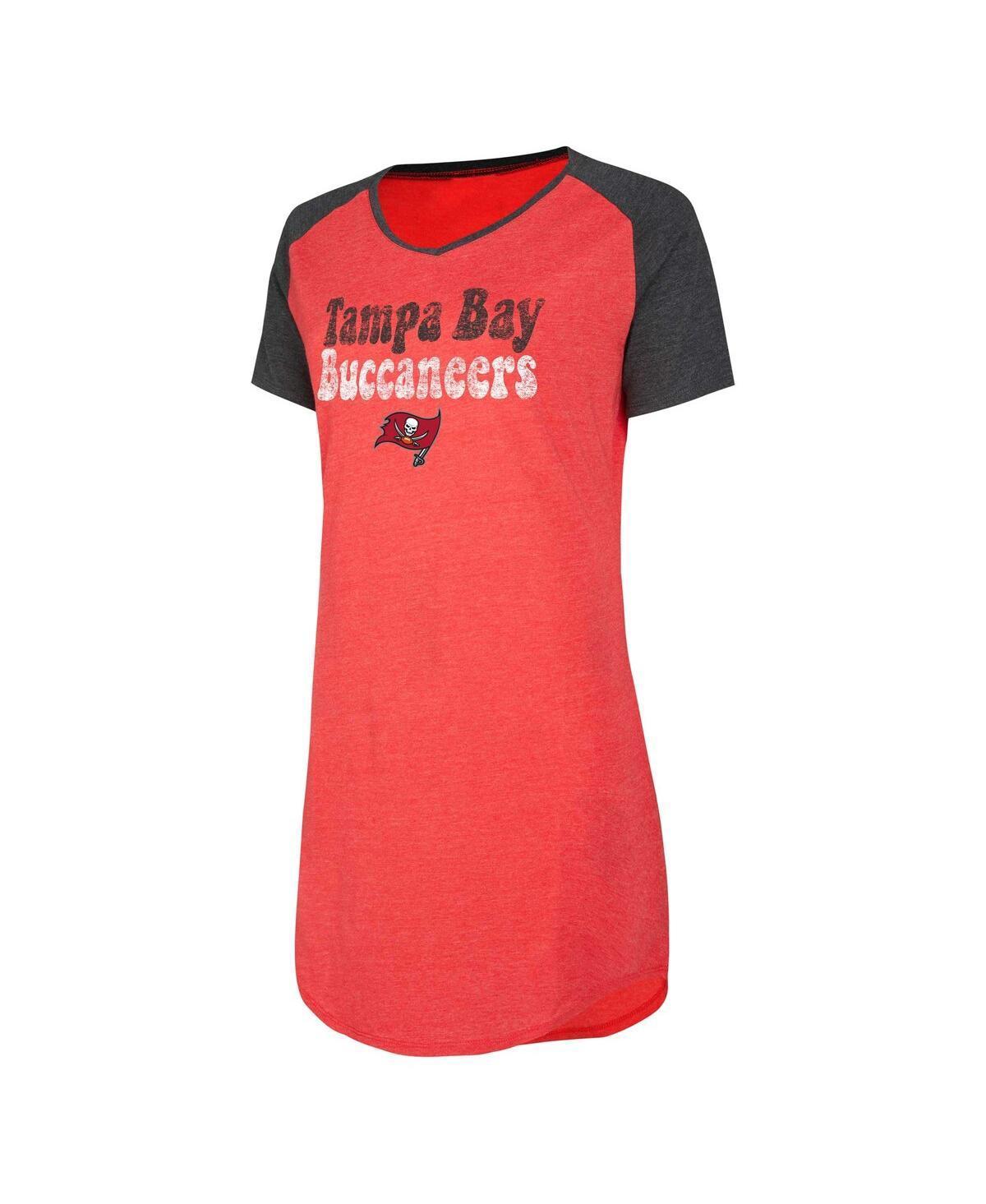 Womens Concepts Sport /Black Tampa Bay Buccaneers Raglan V-Neck Nightshirt Product Image