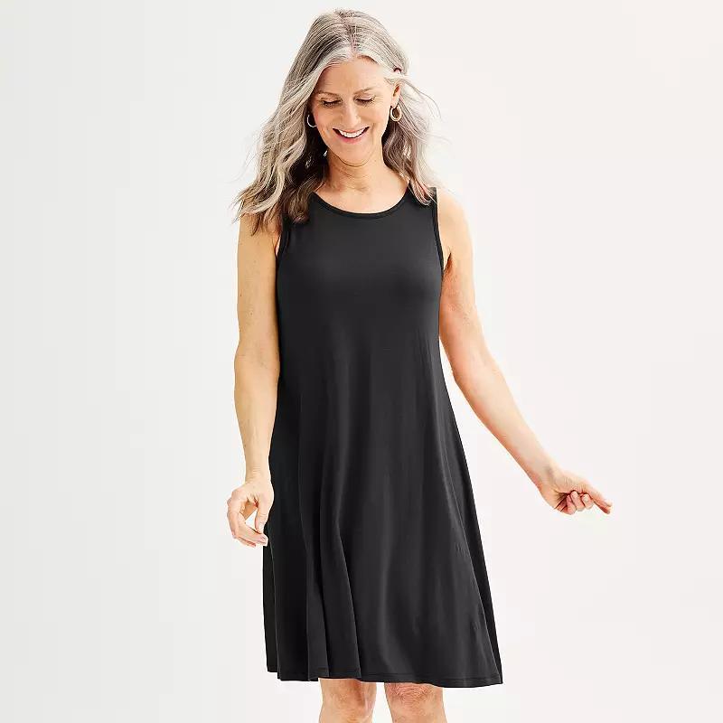 Womens Croft & Barrow Sleeveless Tank Swing Dress Product Image