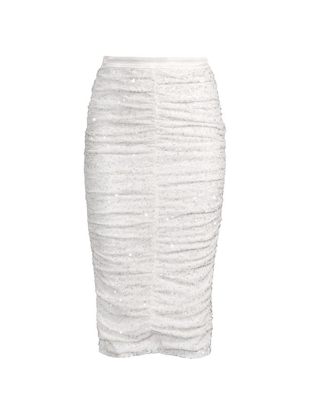 Womens Estrella Sequin Ruched Pencil Skirt Product Image