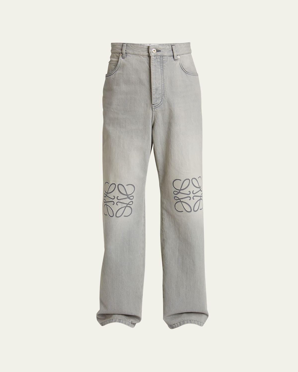 Mens Anagram Straight-Leg Jeans Product Image