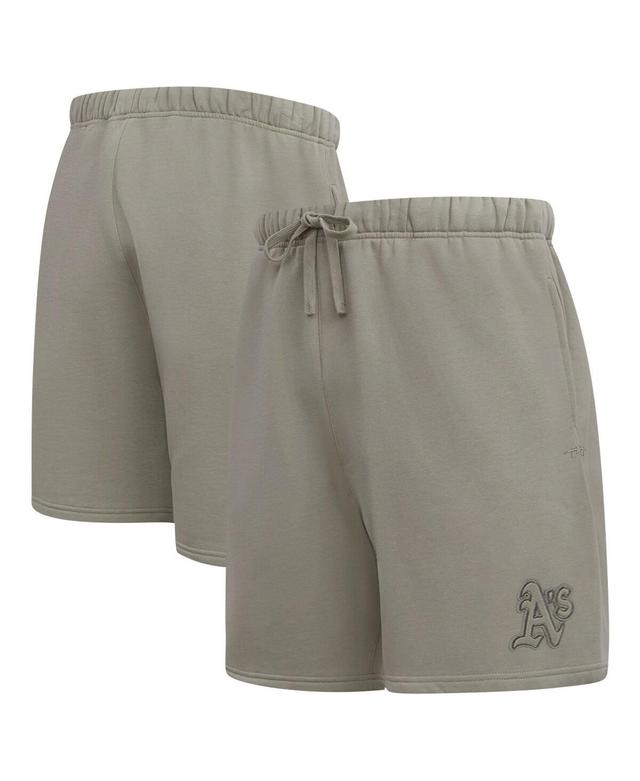 Mens Pro Standard Pewter Oakland Athletics Neutral Fleece Shorts Product Image