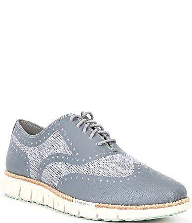 Cole Haan Zerogrand Remastered Remaster Embrostitch Wingtip (Sleet/Nimbus Cloud) Men's Lace-up Boots Product Image