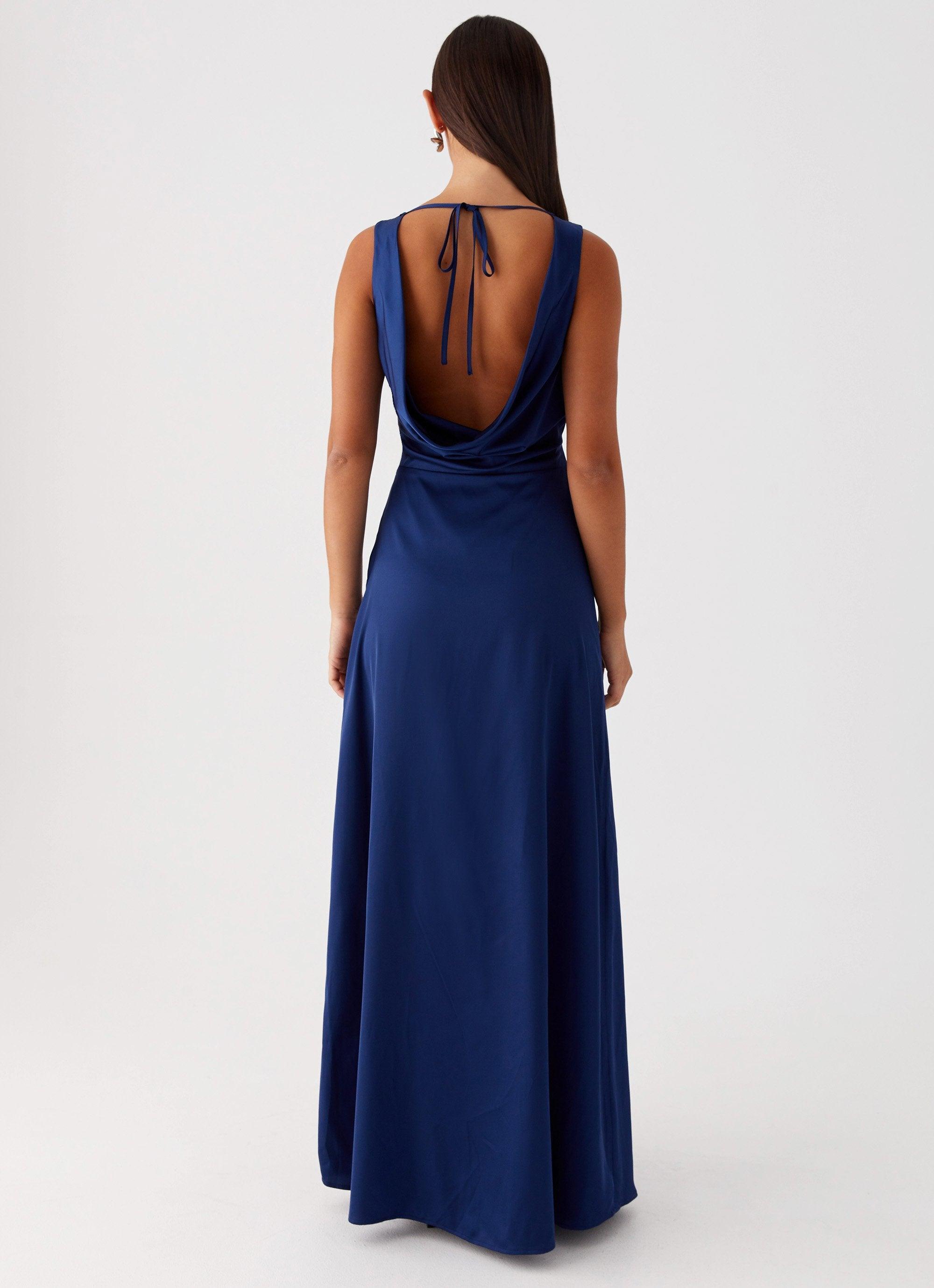 Winnie Cowl Back Maxi Dress - Navy Product Image