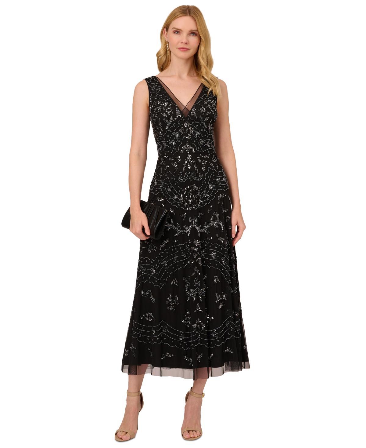 Adrianna Papell Beaded Sequin Cocktail Dress Product Image