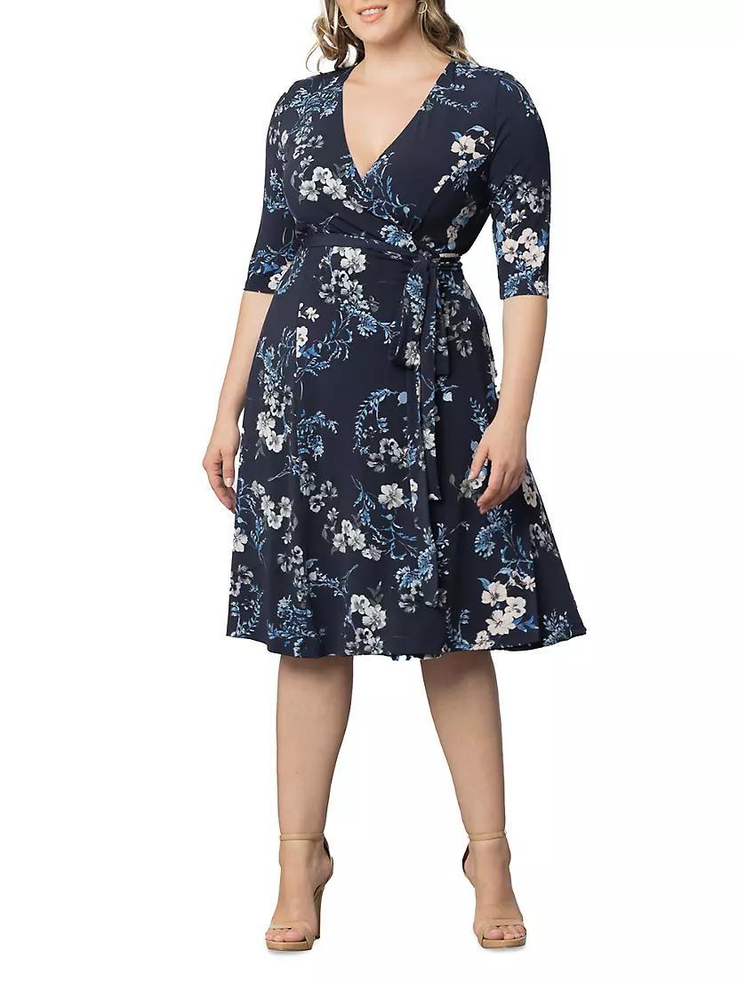 Floral Surplice Midi-Dress Product Image