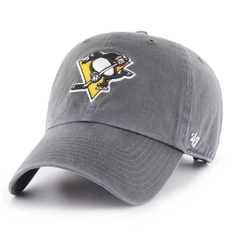 Mens 47 Charcoal Pittsburgh Penguins Clean Up Adjustable Hat Product Image