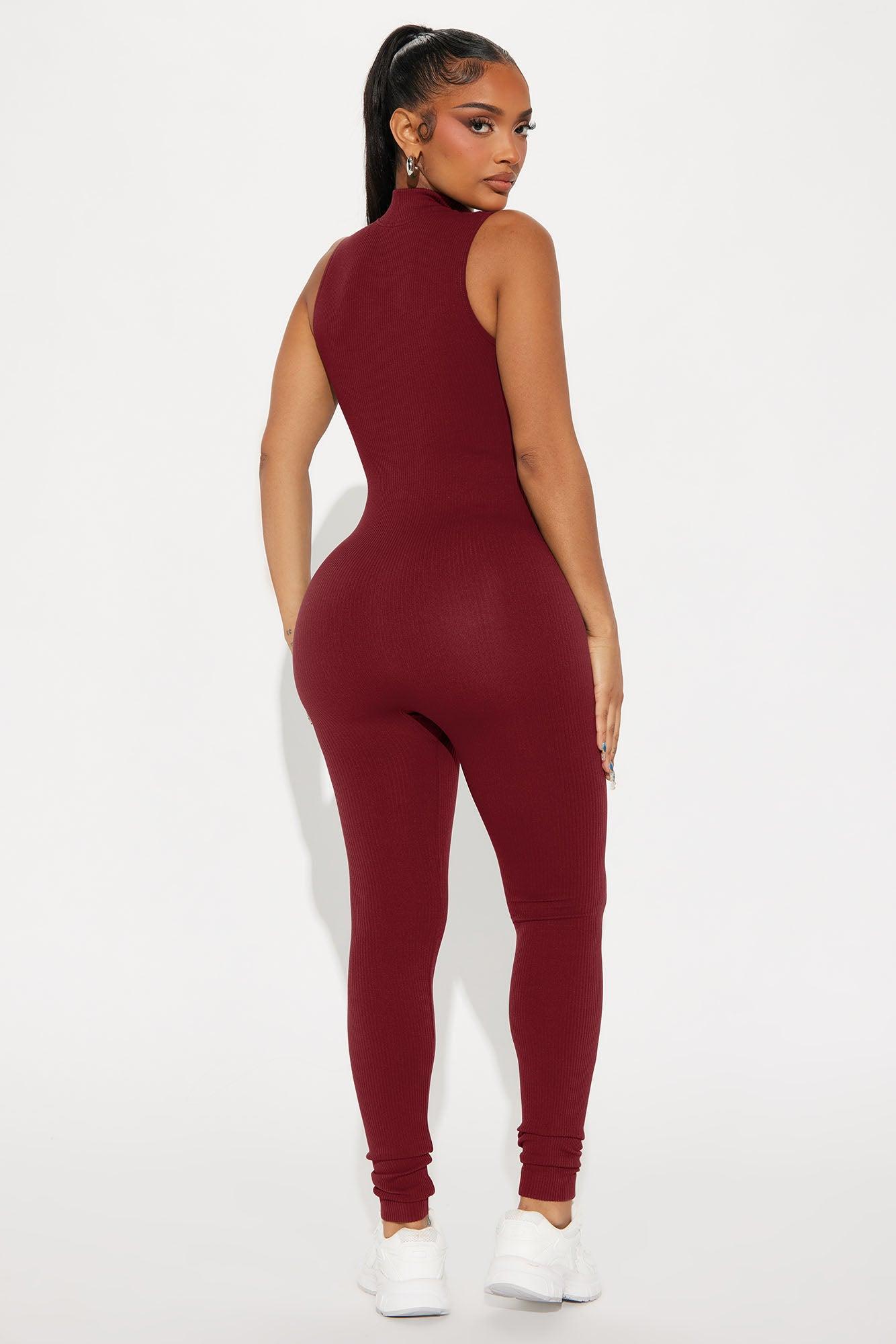 Johanna Seamless Jumpsuit - Burgundy Product Image