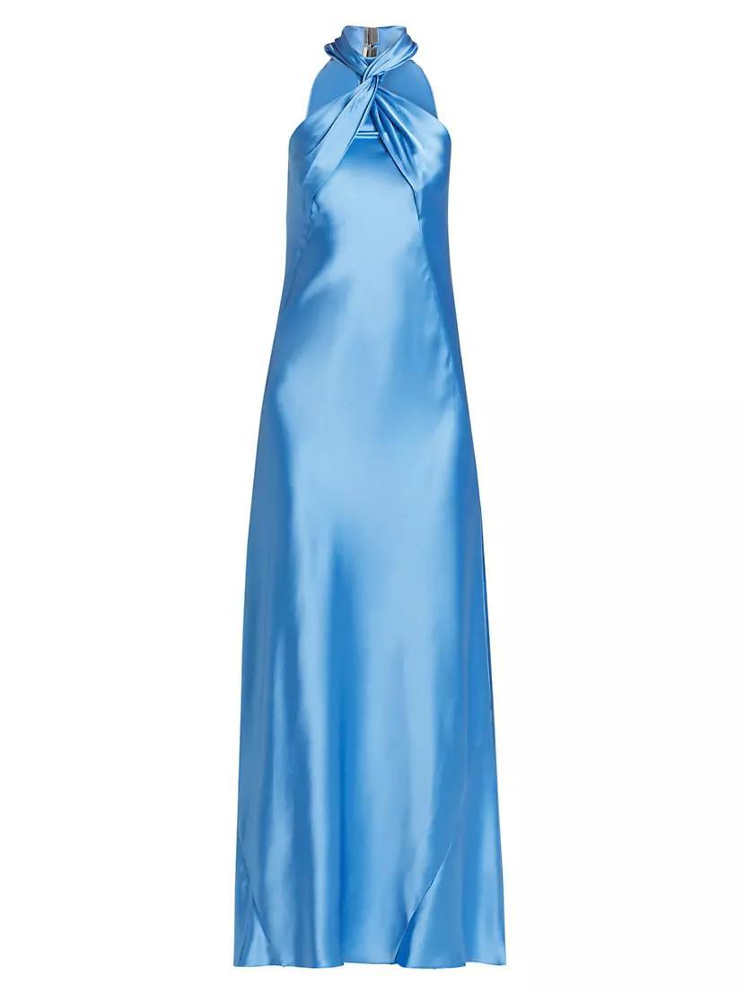 Portico Satin Twist Halter Gown Product Image