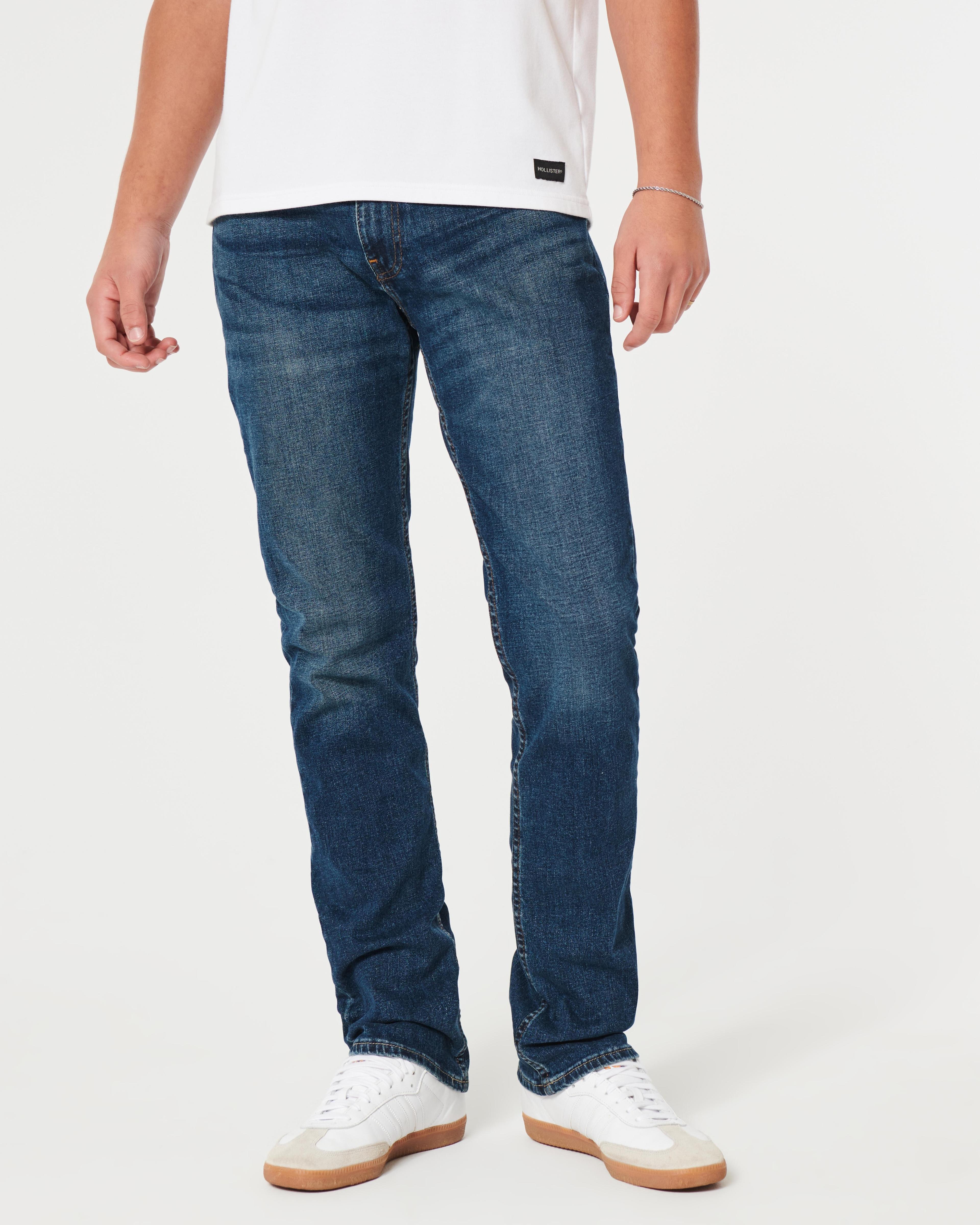 Dark Wash Slim Straight Jeans Product Image